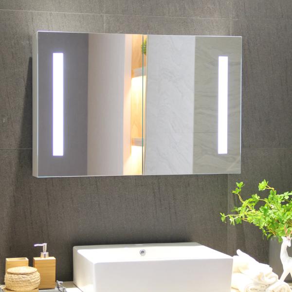Smart Light Up Medicine Cabinet Mirror Double Side Long Lasting Dimmable brightness