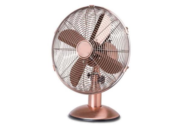 Electric 12 Inch Metal Desk Fan Three Speed Oscillating Personal Antique Nickel