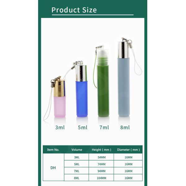 Wholesale 5ml Plastic Bottle Roller With Hook Portable Keychain Perfume Empty Bottle