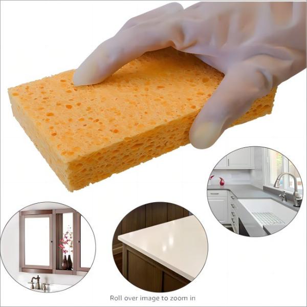 Éponge de cuisine en cellulose rose personnalisée, nettoyage écologique