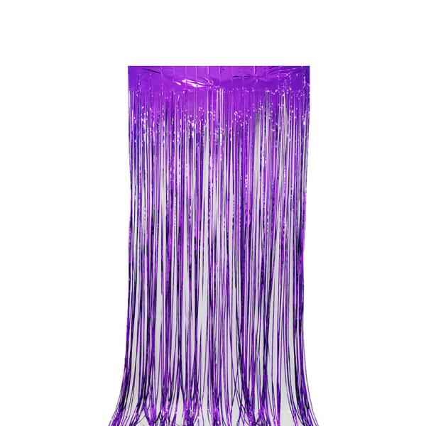 Purple Metallic Backdrop Curtain 6.5*3ft Party Curtains Backdrop