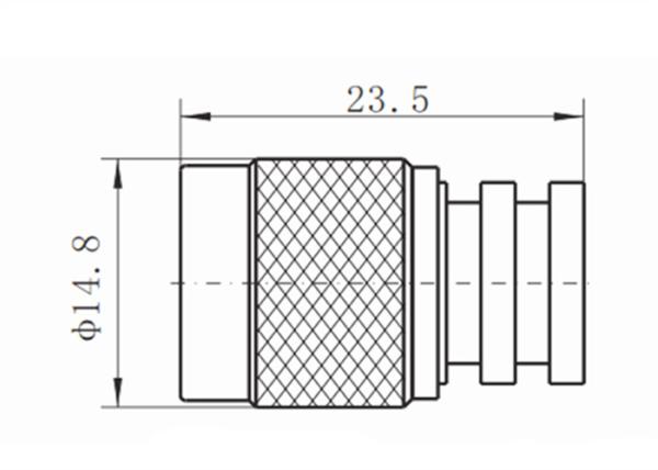 Homem de TNCA terminação coaxial 23.5mm da carga de um RF de 2 watts/0,925 C.C. do comprimento do ″ - 18GHz