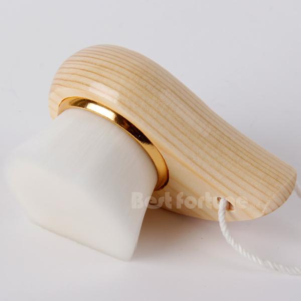 Mini Fiber Hair Nano Bamboo Charcoal Face Wash Brush Wooden Handle