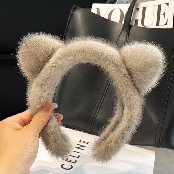 Fuzzy Bear Ear Faux Fur Headband