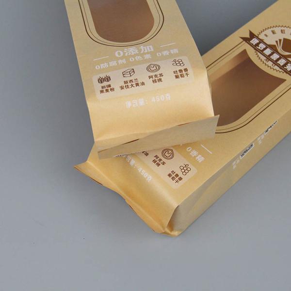 32x21x10 Printed Kraft Loaf Packing Bread Bags Bread Packaging Paper Bags With Window