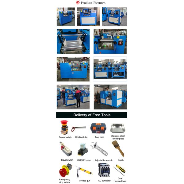 Customized Plastic Rubber Processing Refining Machinery Two Roll Open Mixing Mill