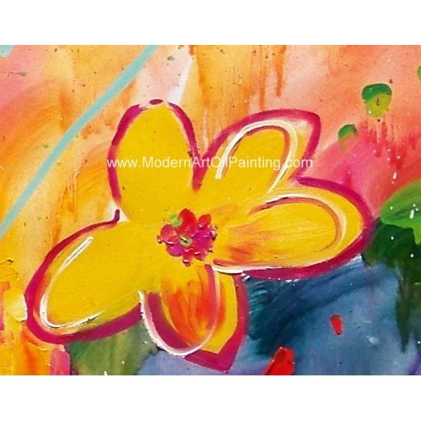 Обрамленная цветком картина маслом конспекта Handmade акриловым на размере холста изготовленном на заказ