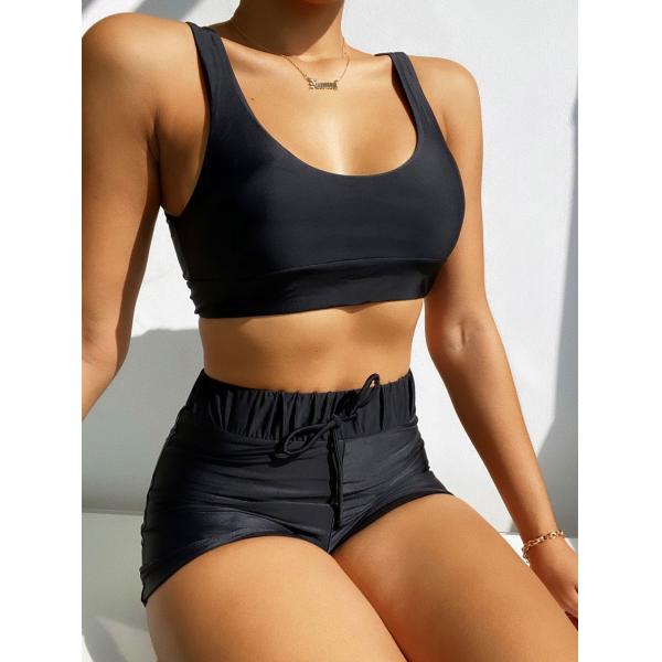 Kawalala Women Swimwear Black Padded Triangle Bikini