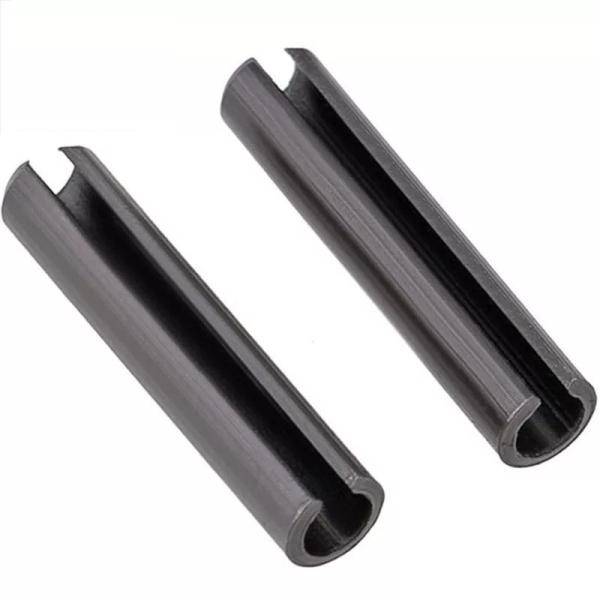 Customized Galvanized Steel Black Zinc Plated 65Mn Slotted Spring Pins DIN1481