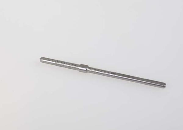 Silver Knurled Stainless Steel Shaft / Slender Shaft For Industrial Equipment