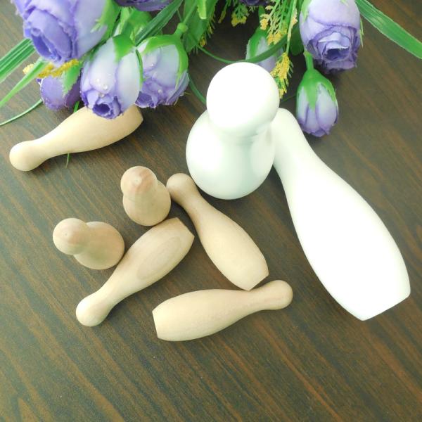 Jouet de bowling en bois artisanal non fini Enfants adultes Jeu de bowling en bois vintage