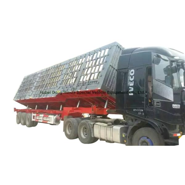 Tri Axle Tipper Semi Trailer 30-40 Ton U Shape For Transport Stones / Rocks