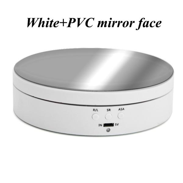 Black / White PVC 360 Electric Mirror Turntable Motorized Display Stand For Cosmetics