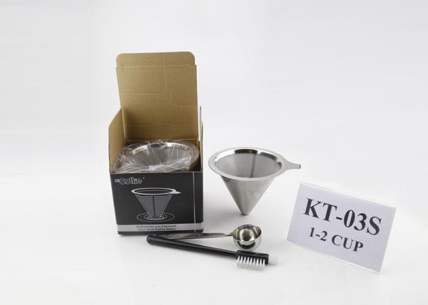 Dishwasher Safe Stainless Steel Coffee Dripper With 1-2 Cups Eco - Friendly