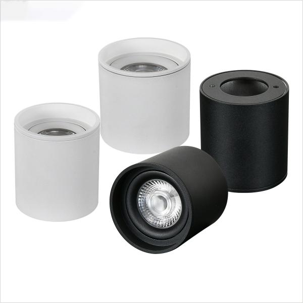 Black Surface Mounted Cob Light , Epistar Ip44 Adjustable Downlights 0.008KW