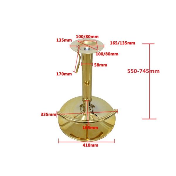 Wholesale Bar Chair Accessories Titanium Gold Round Bar Chair Footrests Base Bar Chair One-piece Footrests