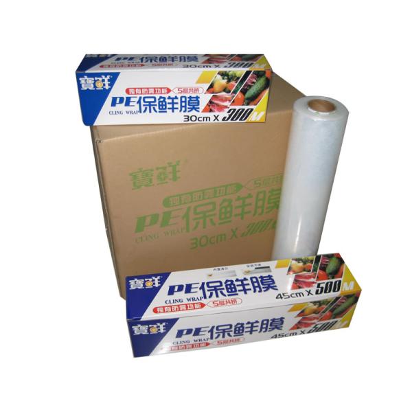 Heatproof Catering Cling Film Clear Plastic Wrap For Fruit / Meat Package