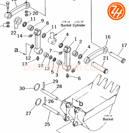 Abrasion Resistant Excavator H Link Komatsu PC60 Parts 20X-70-00220-230 201-70-00840