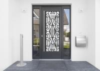 22*64 Inch Wrought Iron Security Doors Glass Agon Filled Shaped Wrought Iron Exterior Doors