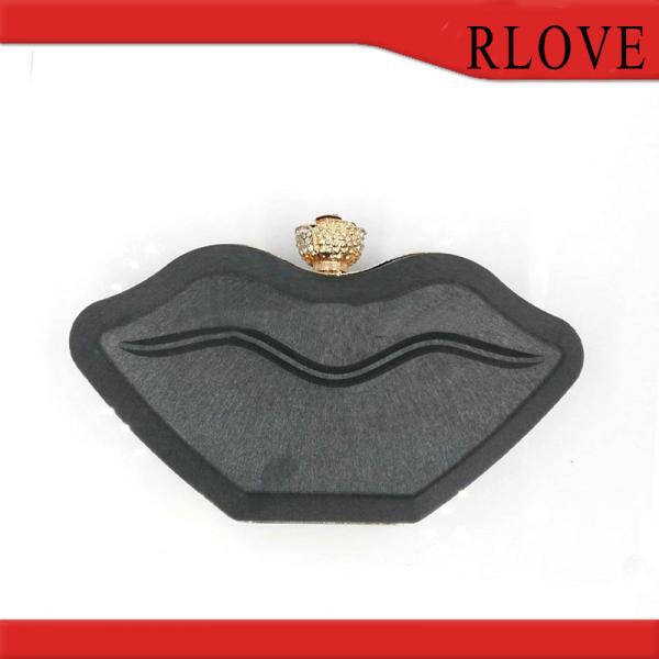 Manufacture Diamond Decorative Gold Color Metal Purse Frame Box