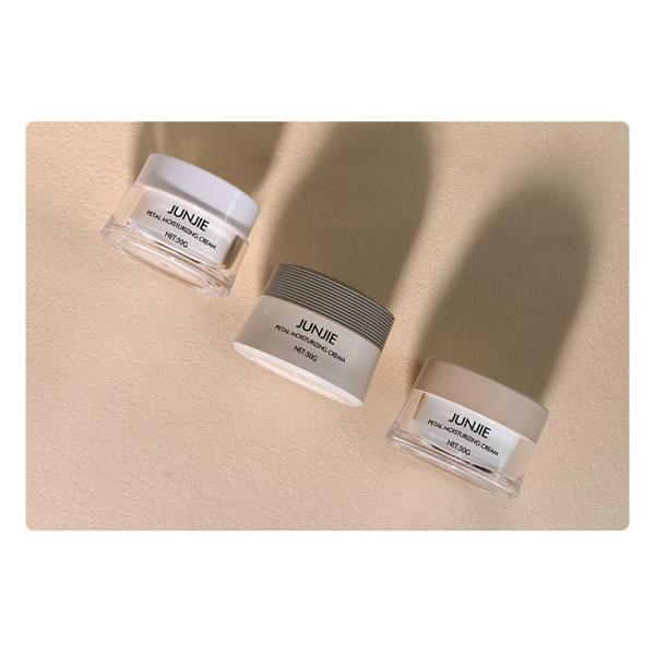 Material de collar de acrílico 50gm Color de trigo de plástico Cosmético Conjunto Jarrones de crema para la solución de embalaje de tarros cosméticos