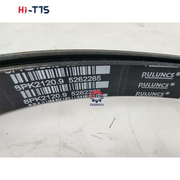 Courroie de machine de construction 5262265 8PK2030 pour moteur diesel ISDE QSB6.7