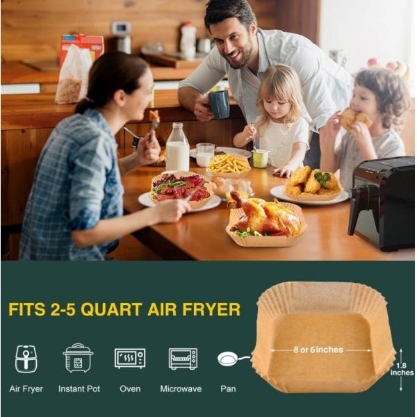 Oil Proof Silicone Coated Air Fryer Parchment Paper 20cm Round Disposable Baking