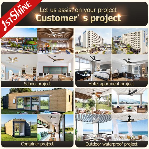 Controle de 5 velocidades Ventilador de teto de madeira maciça 60 polegadas para decoração