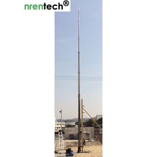 15m pneumatic telescopic mast-NR-2750-15000-30 for mobile antenna mast tower-aluminum telescoping mast