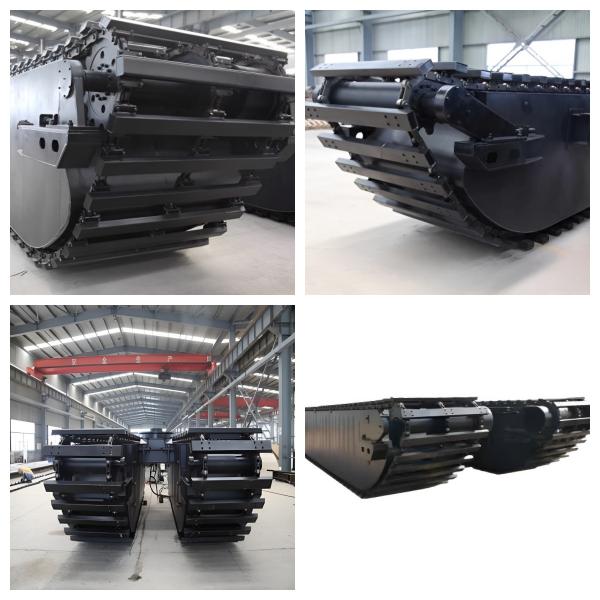 Amphibious Excavator Pontoon Undercarriage Durable Aluminum Alloy Track System