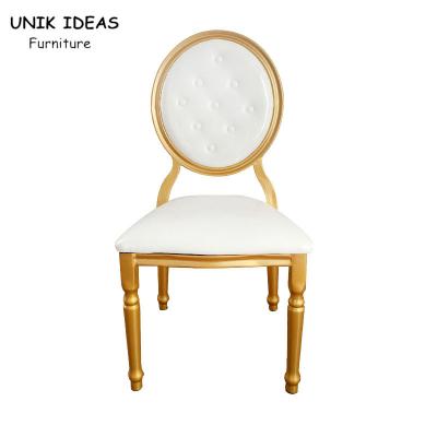 Partido Hall Wedding Banquet Chairs Rental em volta do ouro traseiro 38x40x93cm do restaurante