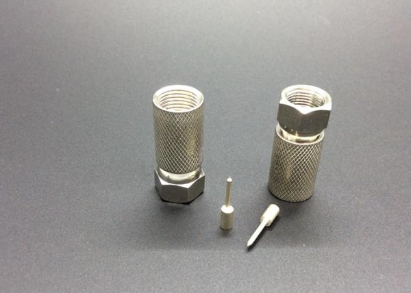 AC 150V RG11 Coaxial Cable Connector AC 500V One Minute Pin Zn / Bronze Alloy