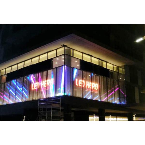 Transparent P 3.9 Fixed Full Color LED Display Panel Light Weight For Media Advertising