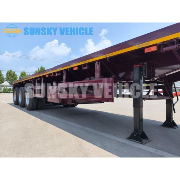 Flat Deck Trailer 3 Axle 40Ton Flatbed Trailer Bulk Cargo Semi Trailer
