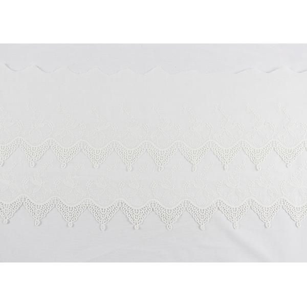 Отделка шнурка флористической вышивки хлопка широкая белая, Веддинг лента шнурка двором