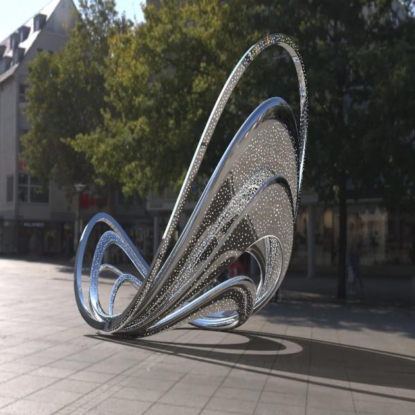 OEM Outdoor Art Metal Stainless Steel Sculpture For Park Shopping Mall Decoration