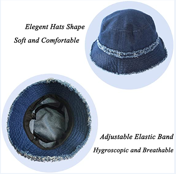 Случайная шляпа ведра рыболова ткани джинсовой ткани для прибрежного пляжа