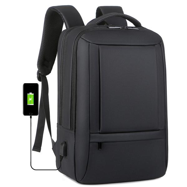 Geometric Pattern Unisex Fashionable Blue Black Anti-Theft Waterproof Lightweight Laptop Backpack for Business Travel