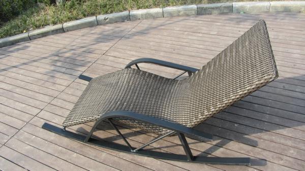 Luxury Hotel / Home Patio Resin Wicker Rocking Chair , Waterproof