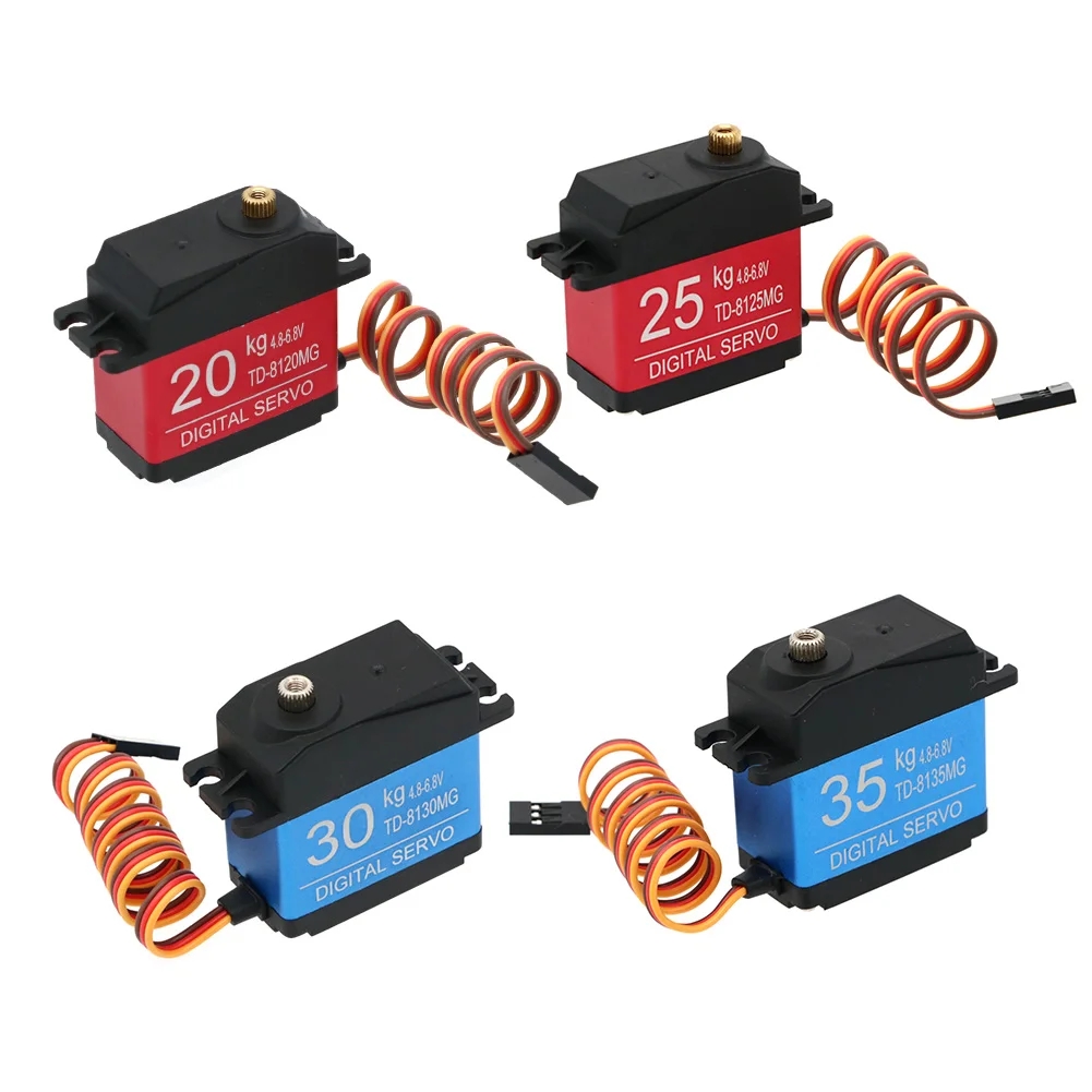 Waterproof 20KG 25 30 35 Servo 180 Degree Large Torque Digital Metal Gears T Arm For RC Car Truck Helicopter