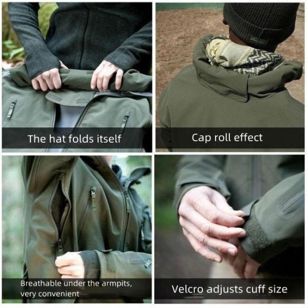 S-4XL Winter Military Combat Uniform soft shell fleece jacket