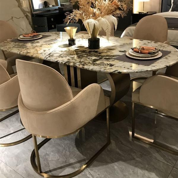 Luxury Italian Modern Marble Dining Table High Gloss Home Furniture For Dinning Room