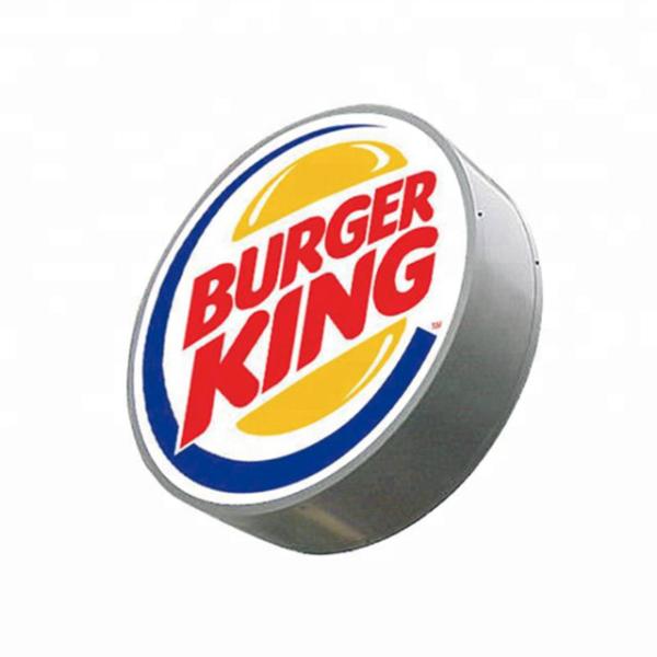 Restaurant LED Advertising Light Box Round Outdoor Light Box Customized Shape
