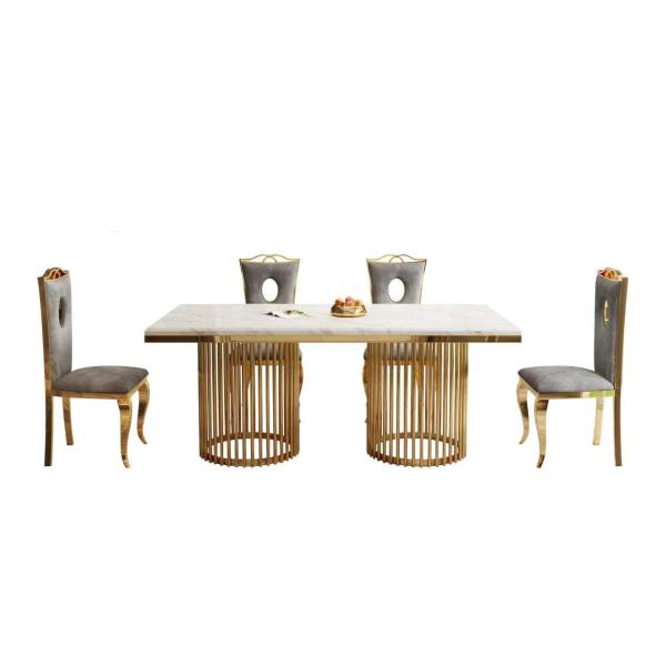 Премиальный столик из мрамора из нержавеющей стали для высококлассных обедов