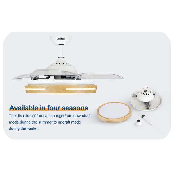 bedroom ceiling fan Умный 42 дюймовый светодиодный невидимый потолочный вентилятор для спальни и гостиной