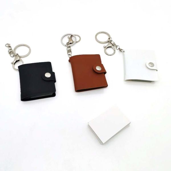 Portable Diy Sublimation Mini Photo Album Keychain Custom PU Leather With Inner PVC Pages Blank Photo Frame Keyring