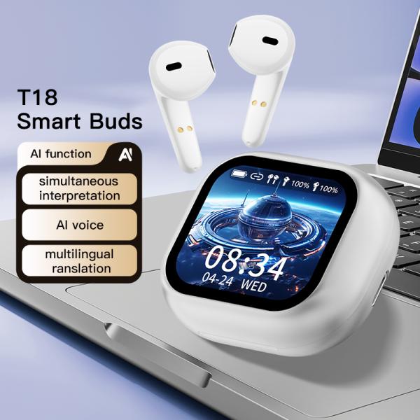 COB Touch TYPE-C Charging Method AI Translator Earphones Bluetooth 5.4 Sports Wireless Headphones
