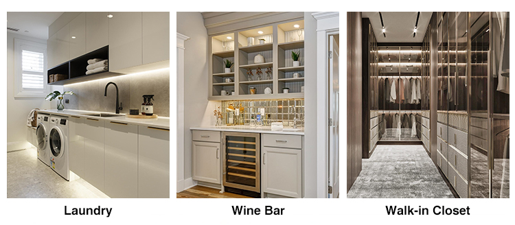 Waterproof Custom Kitchen Cabinets with Solid Wood Construction and Lacquer Coating