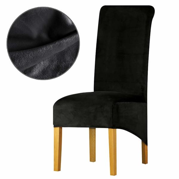 Stretch Spandex Fabric Dining Room Chairs Seat Slipcover With Elastic Band