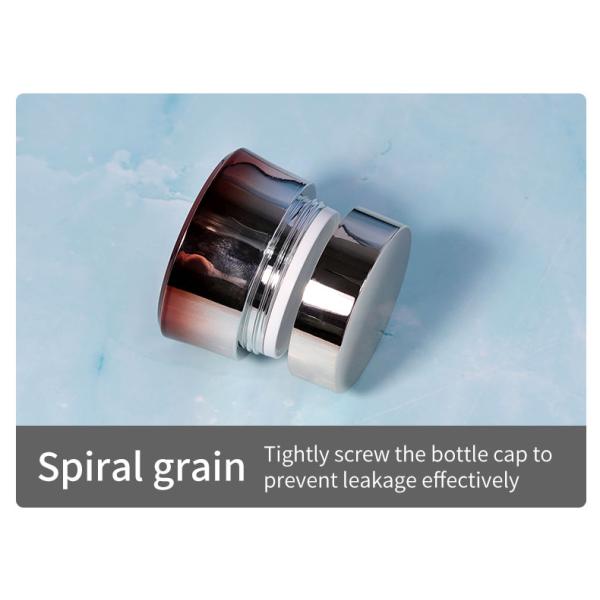 Contenedor de crema para el cuerpo de cuidado de la piel de lujo Embalaje 50 ml ABS Cap Acrílico Jar de plástico con pintura UV de oro brillante y tapa de metal